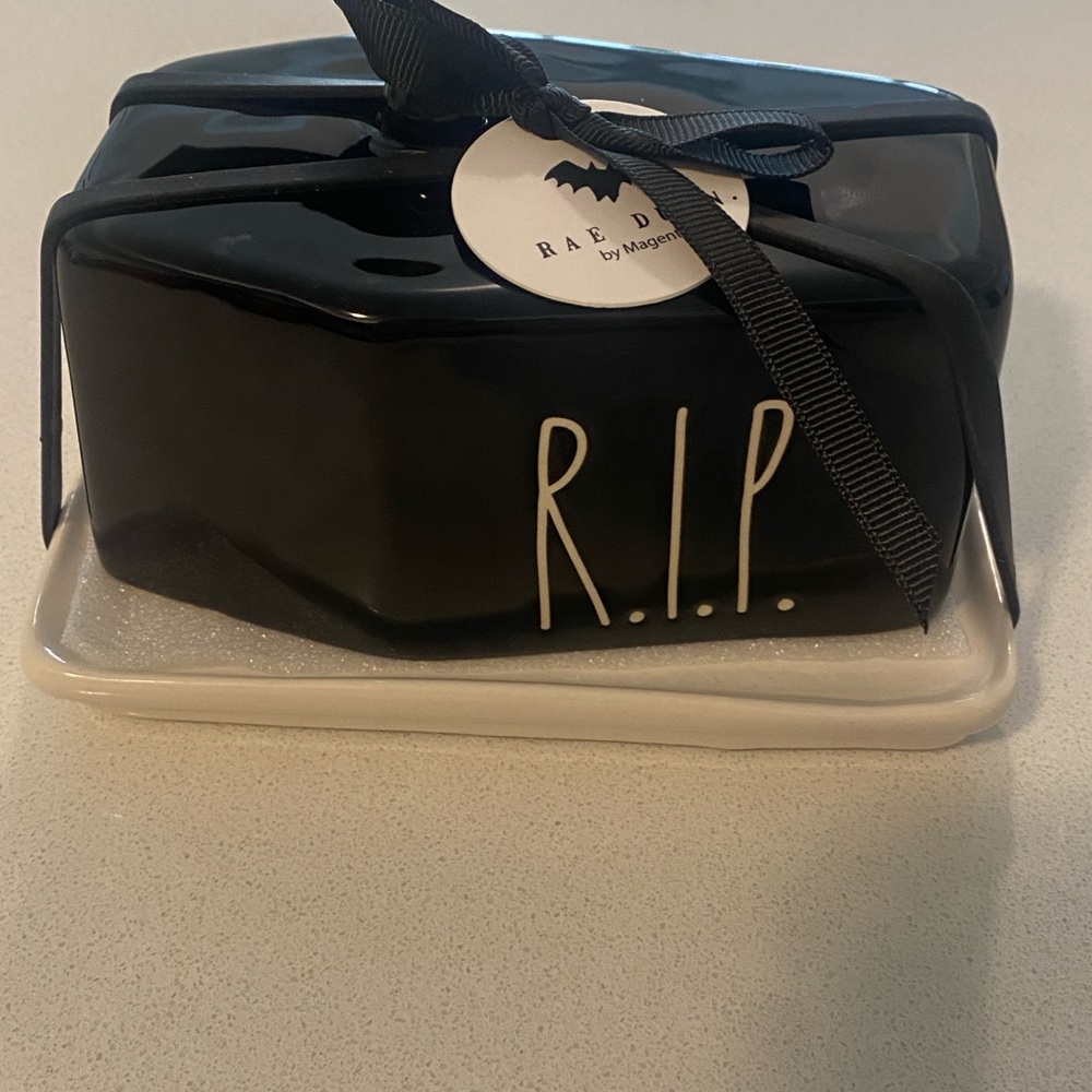 Rae Dunn RIP Coffin Butter Dish